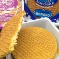【食新食异】俄罗斯进口威化开心牛拉丝饼干蜂蜜夹心饼干奶油炼乳奶酪150g饼干